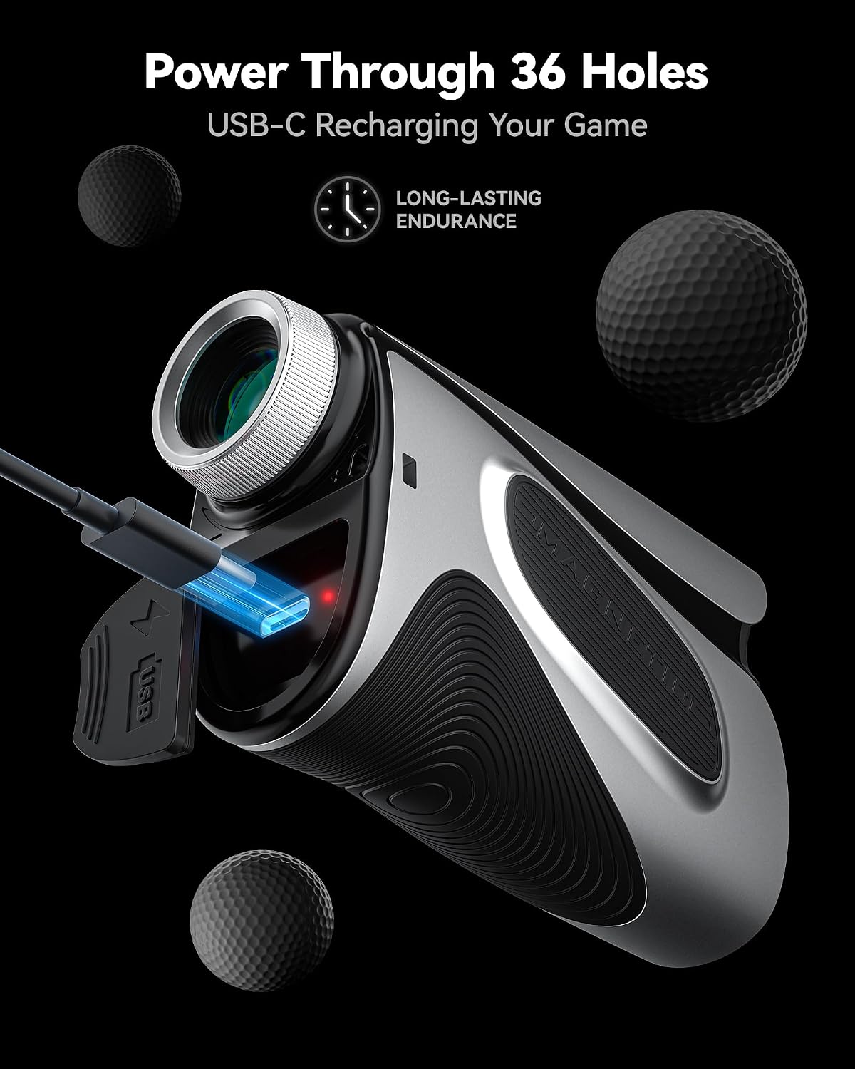 Telémetro de golf REDTIGER OLED con pendiente, 1200 yardas, magnético con aumento de 7x, vibración de bloqueo de bandera, recargable, resistente al agua IP54, batería para 36 hoyos, conmutable metros/yardas