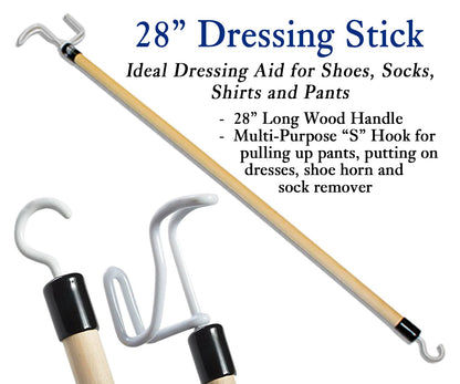 RMS Premium 7-Piece Hip & Knee Kit with Short & Long Reacher Grabbers 19” & 32” Reachers, Leg Lifter, Sock Aid, Dressing Stick, Bath Sponge & Shoe Horn – Long Term Orthopedic Aids