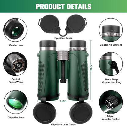 Pankoo 20x56 High-Powered Binoculars for Adults, Waterproof BAK4 Roof Prism Binoculars with FMC Lenses, Large 56mm Objective Lens for Bird Watching, Sports, Travel & Stargazing
