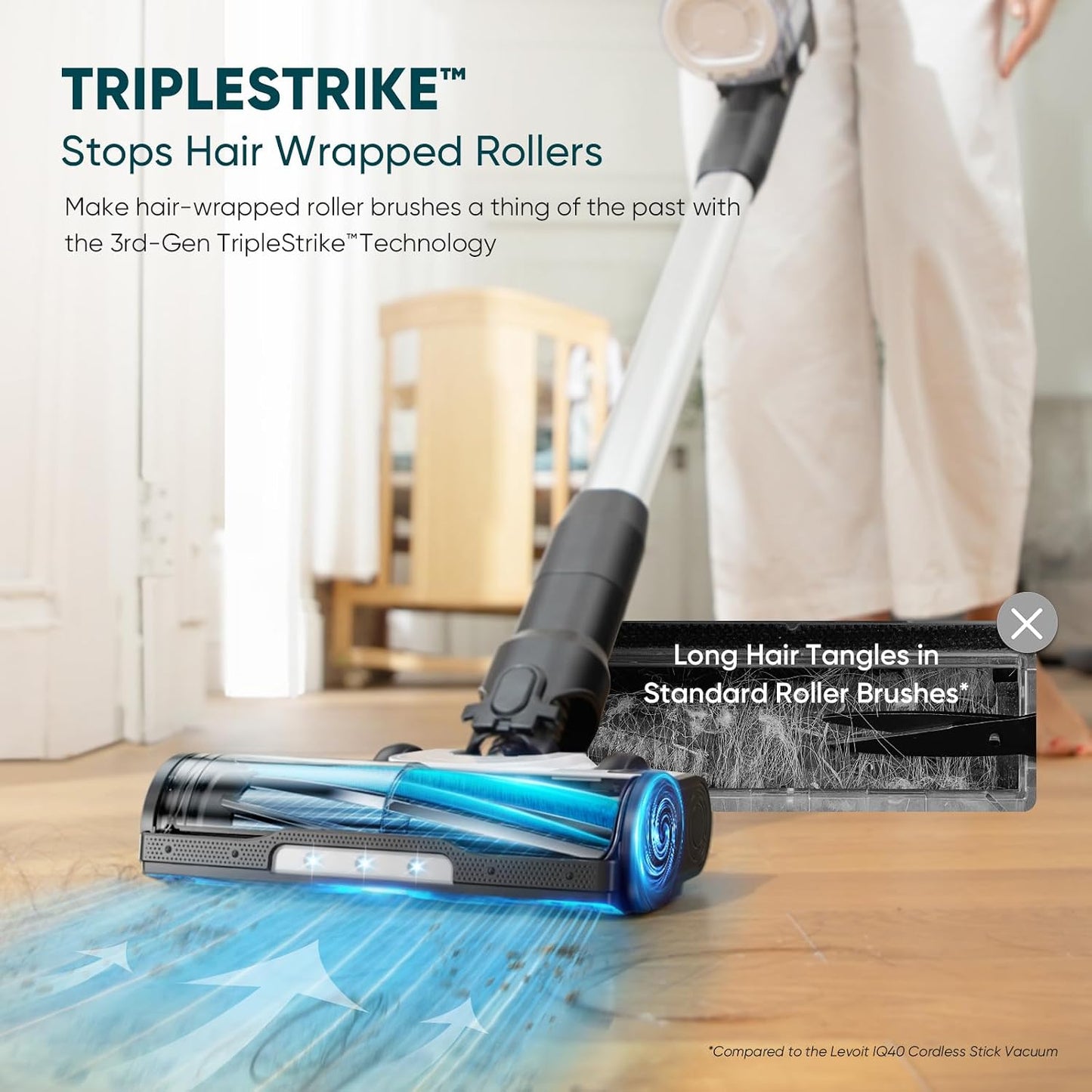 LEVOIT AERO™ Cordless Vacuum, Auto-Empty Station, Up to 70 Minutes, Premium Ultra Suction for Pet Hair, HEPA Filter, TripleStrike™ Anti-Tangle Brush, Sealed Dust Storage, Carpets & Hard Floors