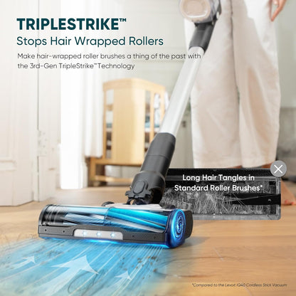 LEVOIT AERO™ Cordless Vacuum, Auto-Empty Station, Up to 70 Minutes, Premium Ultra Suction for Pet Hair, HEPA Filter, TripleStrike™ Anti-Tangle Brush, Sealed Dust Storage, Carpets & Hard Floors