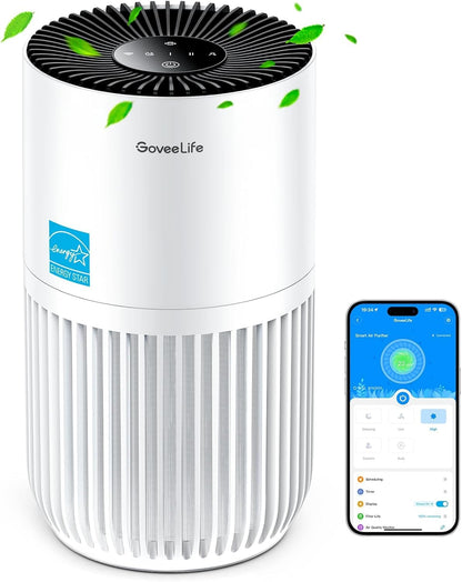 GoveeLife Smart Mini Air Purifier for Bedroom, with App & Alexa Control