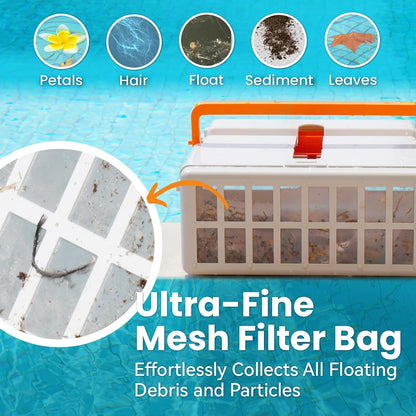 Solar Pool Skimmer Robot, Automatic Pool Surface Skimmer Cleaner, Dual Mode Solar Powered Pool Skimmer with Obstacle Avoidance, Day & Night Cleaning for All Swimming Pools-White
