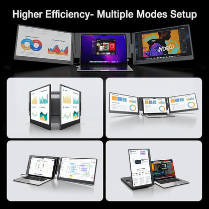 KYY Extensor de pantalla para laptop de 15.6", Monitor portátil FHD IPS de 1080P, un solo cable USB-C, triple monitor, pantalla dual de viaje para laptops de 12"-17", rotación de 360° y soporte, X90D (Requiere controlador)