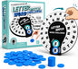 FunTotem Letter Match Word Challenge, Family Word Association Game for Kids & Adults, First Letter Last Letter Challenge with Dual Spinning Wheels, 2-8 Players, Ages 8+, Blue