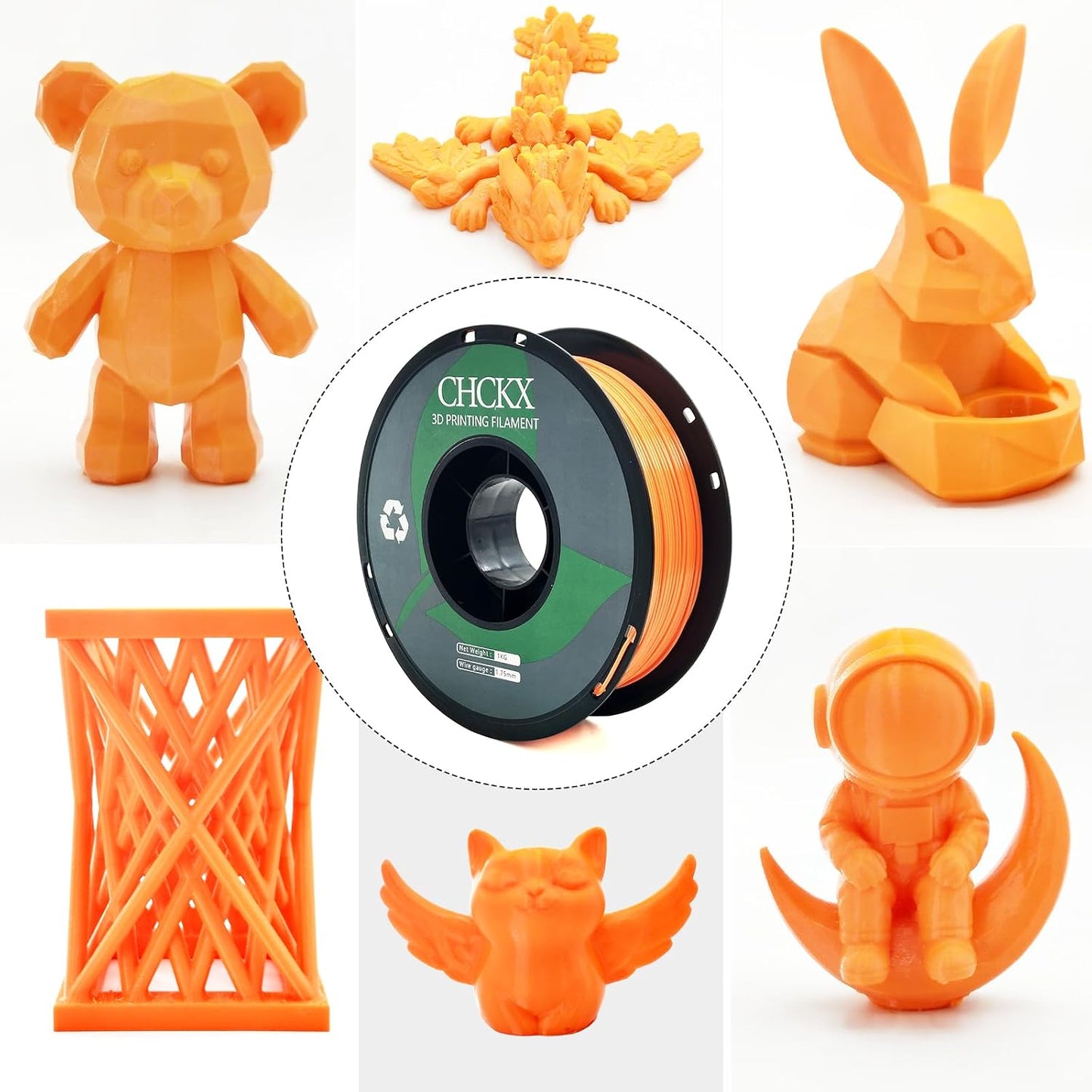 16Rolls PETG Filament Bundle Filament Bulk 1KG 1.75 mm Multicolor High Precision Strong Toughness,1.75 ±0.02mm,Less Stringing,Good Layer Adhesion,3D Printing Filament