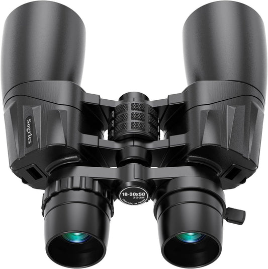 10-30x50 Zoom Binoculars for Adults High Powered HD Optics,Waterproof, Fogproof,Military,Bird Watching,Traveling Concerts,Large View,BAK4,FMC Lens,Clear Low Light Vision