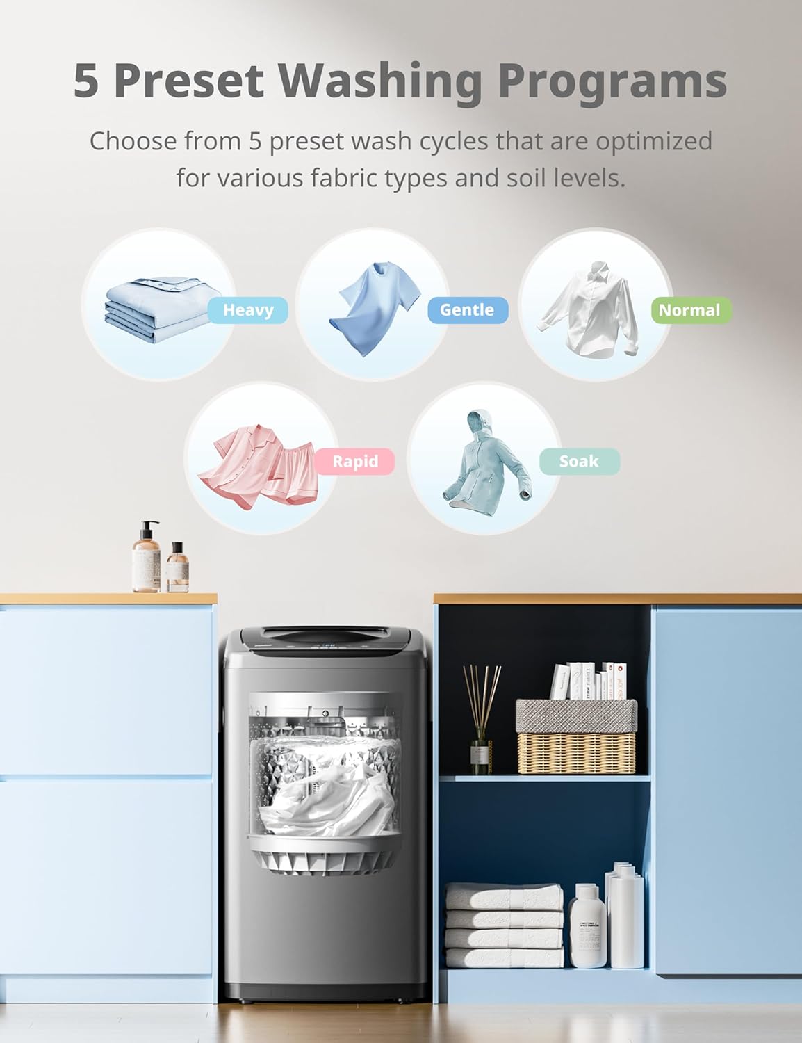 COMFEE' Portable Washing Machine 0.9 cu.ft Compact Washer with LED Display