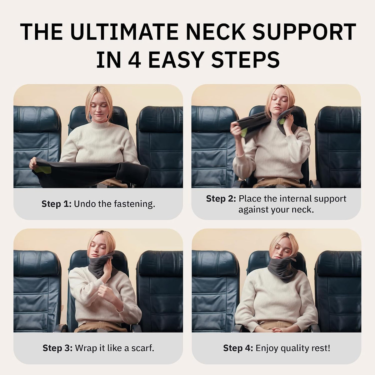 Trtl Pillow - Scientifically Proven Neck Support Travel Pillow for Airplanes - Lightweight and Machine Washable - Ergonomic Design for Traveling on Cars and Trains - Black