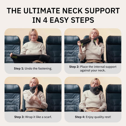 Trtl Pillow - Scientifically Proven Neck Support Travel Pillow for Airplanes - Lightweight and Machine Washable - Ergonomic Design for Traveling on Cars and Trains - Black