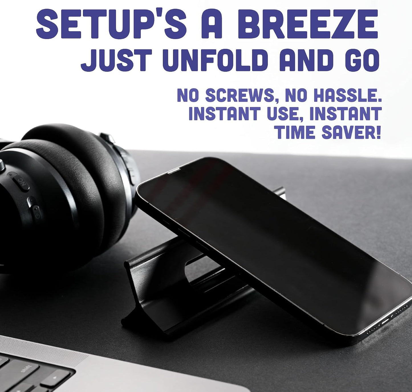 Steepy Portable Laptop Stand for Desk Adjustable Height, 13-17 Inch Devices Laptop Holder - Computer Stand for Cooling, Foldable, Portable, Ergonomic, Comfort, Slip-Proof, Sturdy Design, Universal Fit