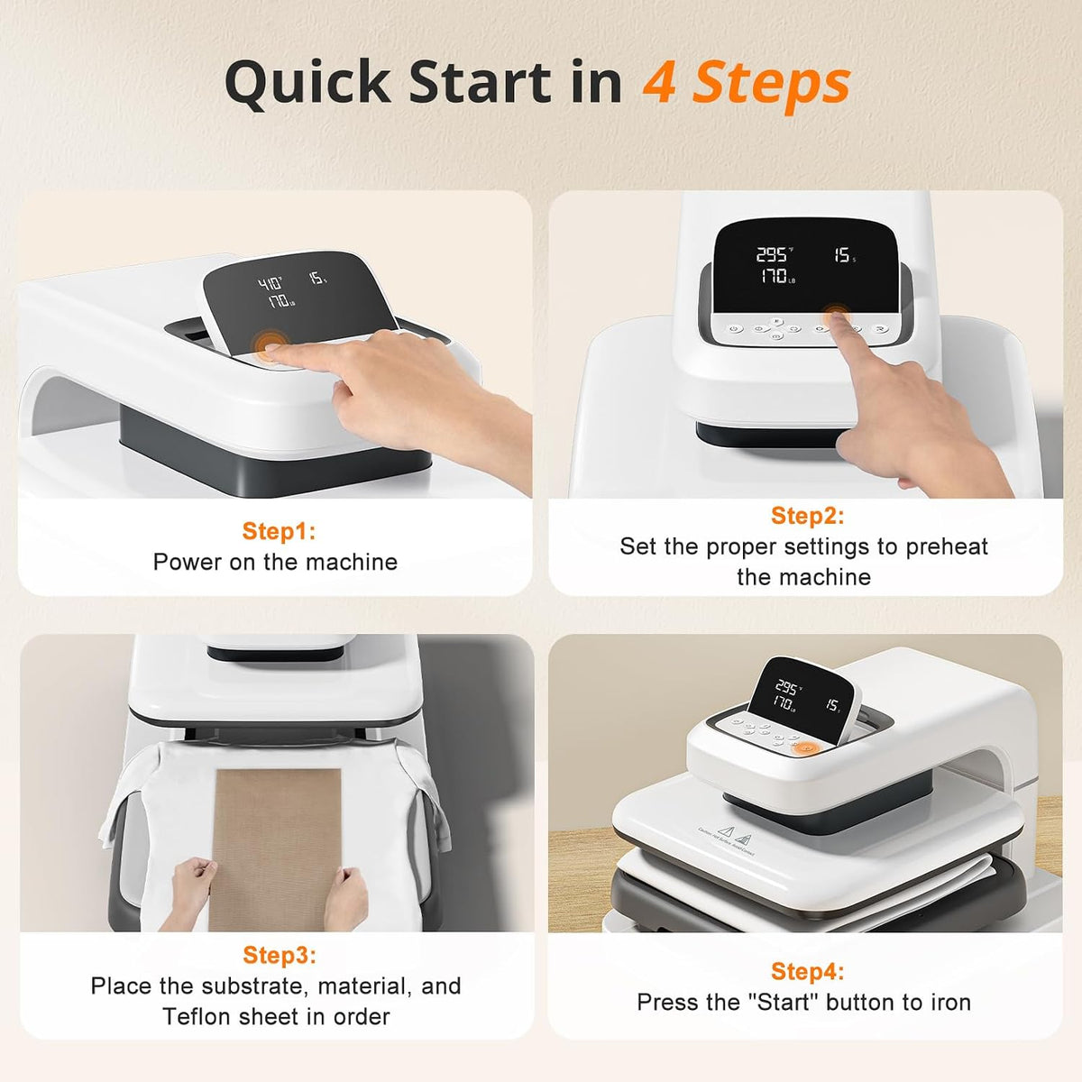 HTVRONT Auto Heat Press 2 - Adjustable Pressure Heat Press Machine 15X15 Heats Up Fast & Evenly Heat Press with Higher Heating Height for HTV, Sublimation, Heat Transfer Projects