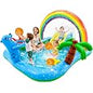 Inflatable Splash Pad for Kids with Monster Sprinkler, Water Slide, Toss Rings & Balls, Outdoor Backyard Water Play Center for Toddlers Ages 2-6