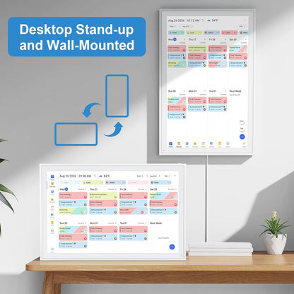 Digital Calendar, 16inch Smart WiFi Electronic Calendar&Chore Chart, IPS Touch Screen HD Display for Family Schedules, Share Moments Instantly from Anywhere (White)