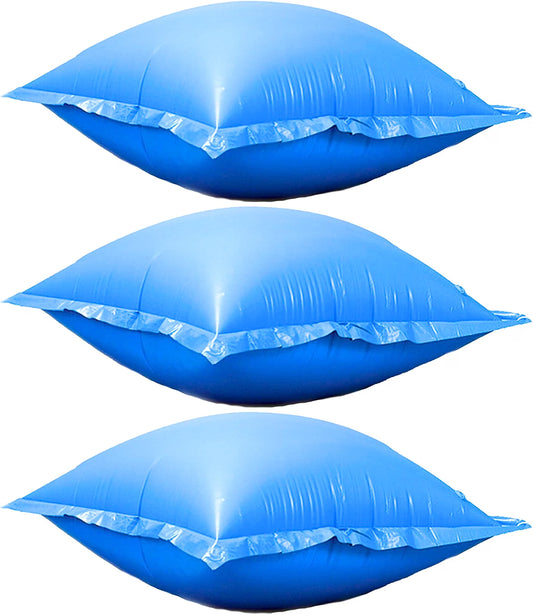 Swimline 4 x 4 Foot Air Pillow, 3-Pack, Heavy-Duty Vinyl Pool Winterizing Air Pillows for Pool Cover Protection, Blue
