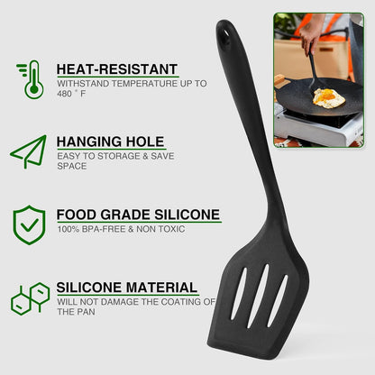 Wesqunie Camping Cooking Utensils Set, Cookware Set for Outdoor Hiking BBQ Stainless Steel & Silicone Mess Kit, Durable Outdoor Kitchen Gear for Hiking, RV, Picnic Grill & Travel Camping Meal Prep