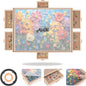 ALL4JIG 2000-Piece Rotating Puzzle Board with 6 Drawers & Cover, 28.5" x 40.16" Portable Jigsaw Puzzle Table with 360° Lazy Susan, Wooden Puzzle Surface for Adults, Crafts & Building