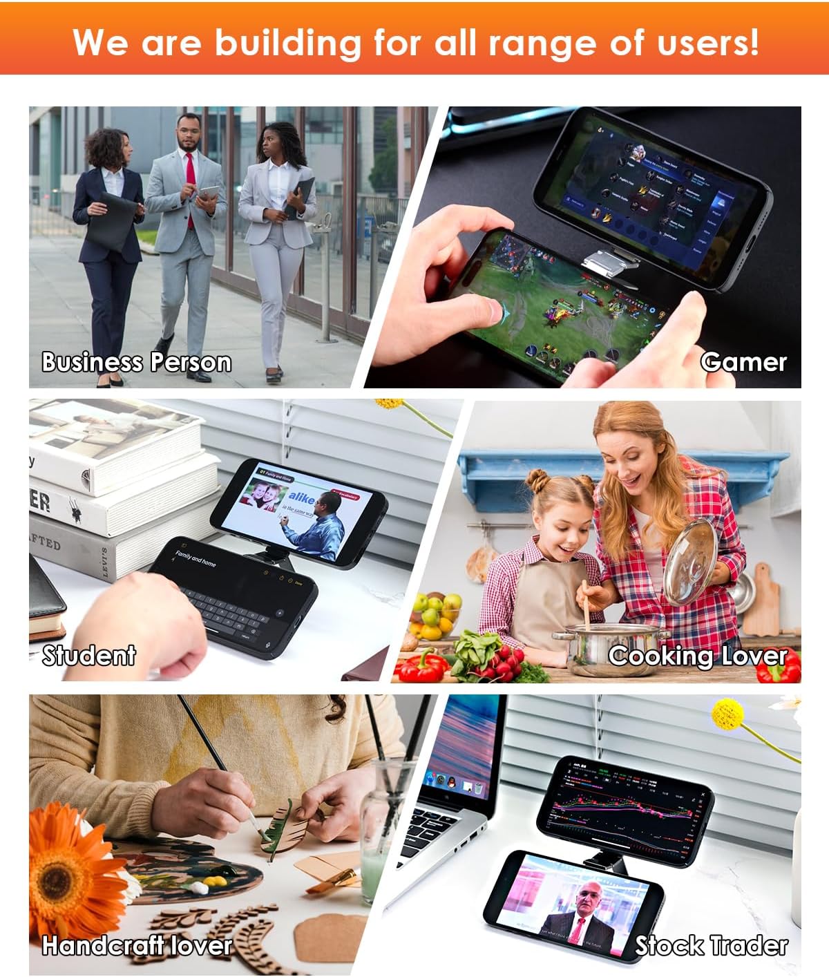 Twins Carry: Magnetic Dual-Phone Holder for iPhone & Android | Lightweight Solution for Professionals, Travelers & Gamers | Manage 2 Mobile Phones for Work, Personal Use (Black, General)