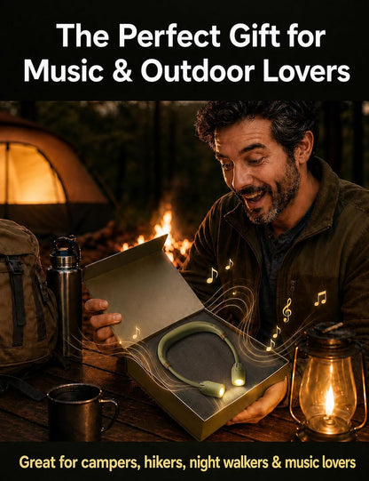 KooBinKoo MF-D10 Neck Speaker with LED Light | Bluetooth 5.3 Wearable Speaker & Hands-Free Reading Lamp, 20-Hour Audio & 48-Hour Light