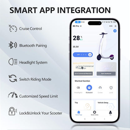 MAXSHOT V7 Electric Scooter for Adults, 350W Motor, Up to 19 MPH, 16-Mile Range, 8.5-Inch Solid Tires, Dual Suspension, Folding Commuter E-Scooter with App Control
