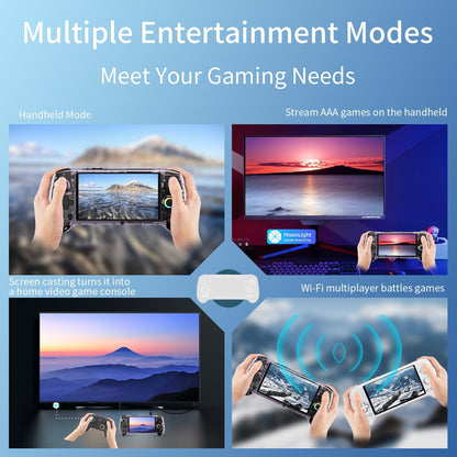 Doriteney RG557 Retro Handheld Game Console Android 14 Gaming Console 5.48" AMOLED HD Screen NO Game Card Game Player Video Game Console Support RGB Lighting 5500mAh Battery Purple