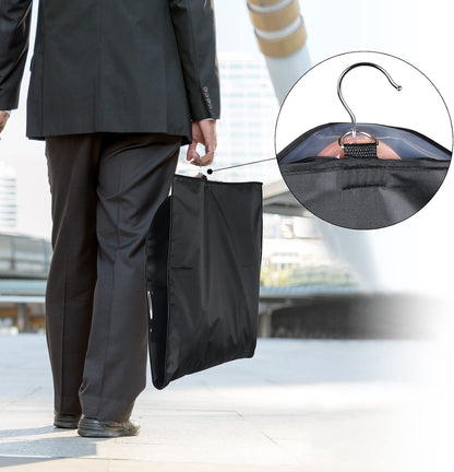 Univivi Garment Bags for Storage & Travel, 43-Inch Suit Covers, 5-Pack Washable Oxford Fabric Clothing Bags with Transparent Window & Zipper, Black