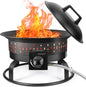GasBRUH 19″ Outdoor Portable Propane Fire Pit with Cover&Carry Kit,60,000 BTU Smokeless Gas Firebowl,Outdoor Fireplace,Camping Propane Firepit,Portable Gas Fire Pits for Outside Patio,Camp,RV