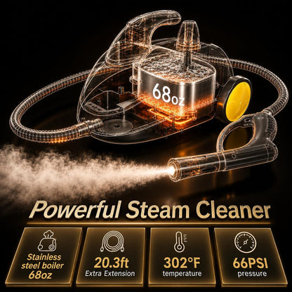 STEAMBOT® Heavy Duty Steam Cleaner for Home, 2L Tank Extended 20.3 ft Reach