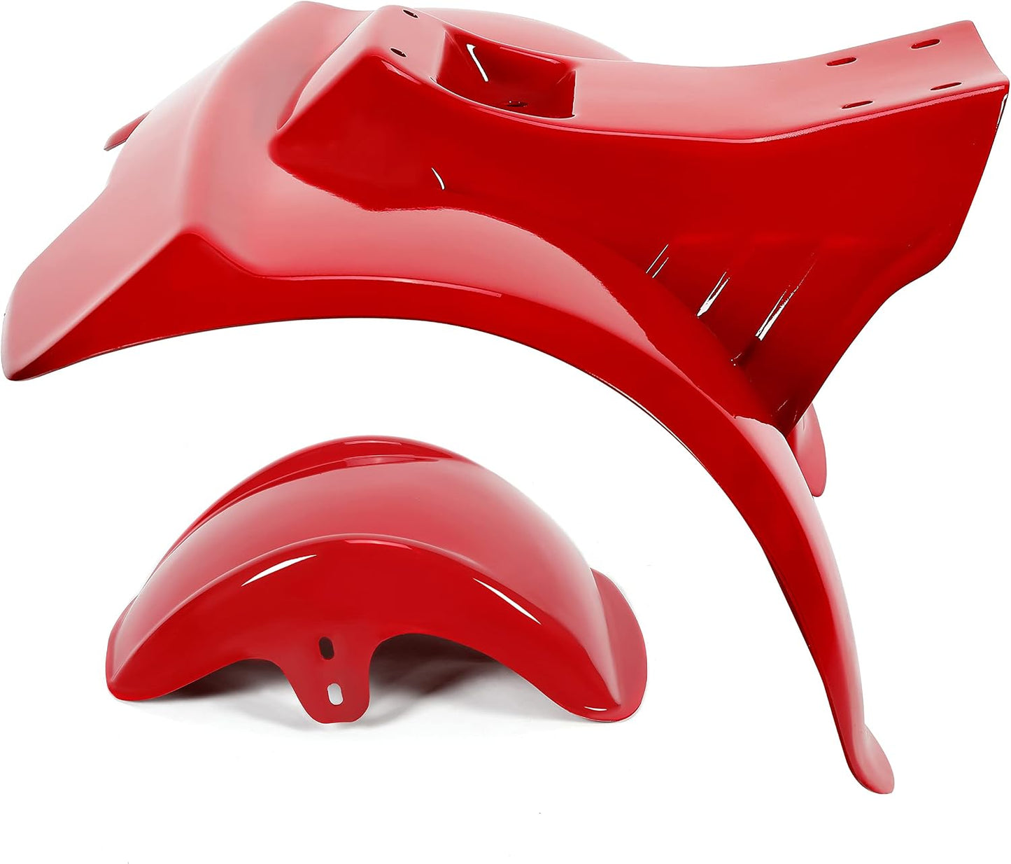 KUAFU Front & Rear Fender Kit Compatible with 1978-1985 Honda ATC70 Mudguard Mud Flaps Fender Protector Red 2PCS
