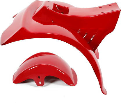 KUAFU Front & Rear Fender Kit Compatible with 1978-1985 Honda ATC70 Mudguard Mud Flaps Fender Protector Red 2PCS