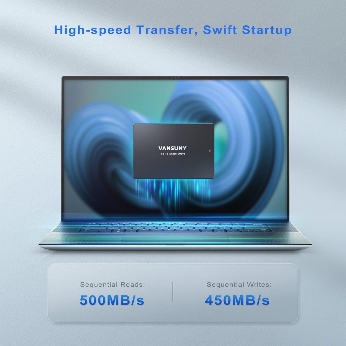 Vansuny 1TB SATA III SSD Internal Solid State Drive 2.5” Internal Drive Advanced 3D NAND Flash Up to 500MB/s SSD Hard Drive for PC Laptop