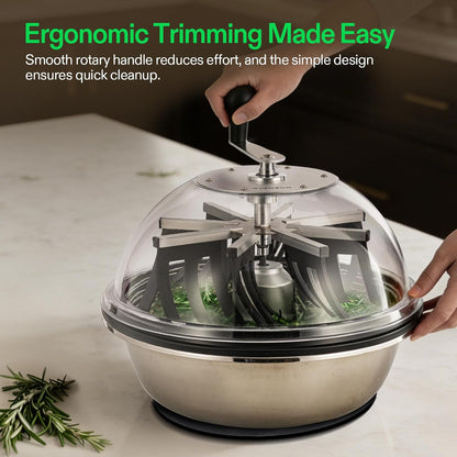 VIVOSUN 16" Bud Leaf Bowl Trimmer with Clear Dome, Stainless Steel Blades 3 Blades for Wet/Dry Buds and Large Batches, Efficiently Remove leaves, Protecting Buds, Metal Gear Box, Hand Pruner