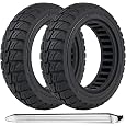 Hromra 9.5 x 2.50 Off-Road Solid Scooter Tire, 9.5x2.5-6.1 Tubeless Puncture-Resistant Replacement Tire for NIU KQi3 Pro & Max Electric Scooters, 1-Pack