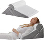 Bedluxe Wedge Pillow Set for After Surgery, Orthopedic Bed Wedge White/Grey Adjustable 9&12 Inch, Bed Wedge Pillow For Headboard, Acid Reflux&Back Pain Relief, Sleeping&Sitting Up, Neck&Lumber Support