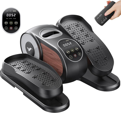 MERACH Under Desk Elliptical, Leg Exerciser While Sitting for Seniors Quiet Portable Electric Seated Pedal Exerciser Machine with Remote Control & 12-Speeds for Home Office