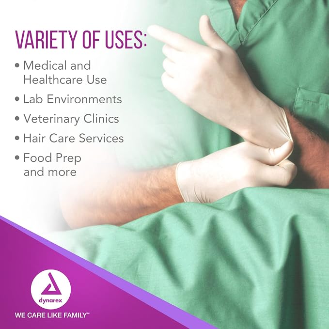 Dynarex Unisex Adult Sterile Disposable Latex Surgical Gloves
