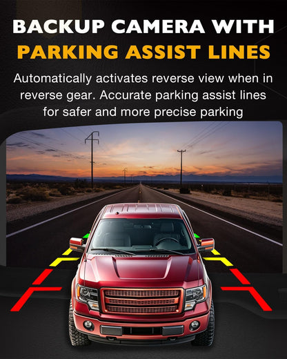Backup Camera Handle w/Rear View Mirror Monitor, Fits 04-16 Ford F150 F250 Tailgate, Compatible with F350 F450 F550 Super Duty/Explorer, 4.3" Rear View, 170° Viewing Angle, Waterproof Reverse Camera