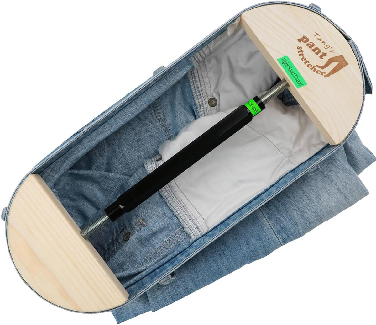 Tang's Heavy Duty Pant Stretcher for Jeans, Adjustable Waistband Stretcher 30 to 59 Inches, Solid Wood and Aluminum Alloy Waist Expander for Men and Women, Pants, Shorts and Skirts