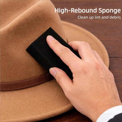 5 Pcs Felt Cowboy Hat Cleaning Brush Set, Horsehair Clothes Shoe Brush Kit Removes Dust, Lint, Pet Hair & Sweatband Buildup, for Fedoras, Western Hats, Baseball Caps, Suits, Leather Shoes & Boots