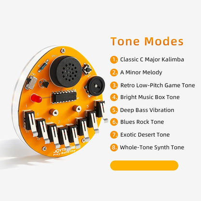 DIY 8-Key Electronic Kalimba Soldering Practice Kit with 8 Tone Modes for Electronics Learning, STEM Project for School Education, Home & Office Relaxing by JOYTECHIE