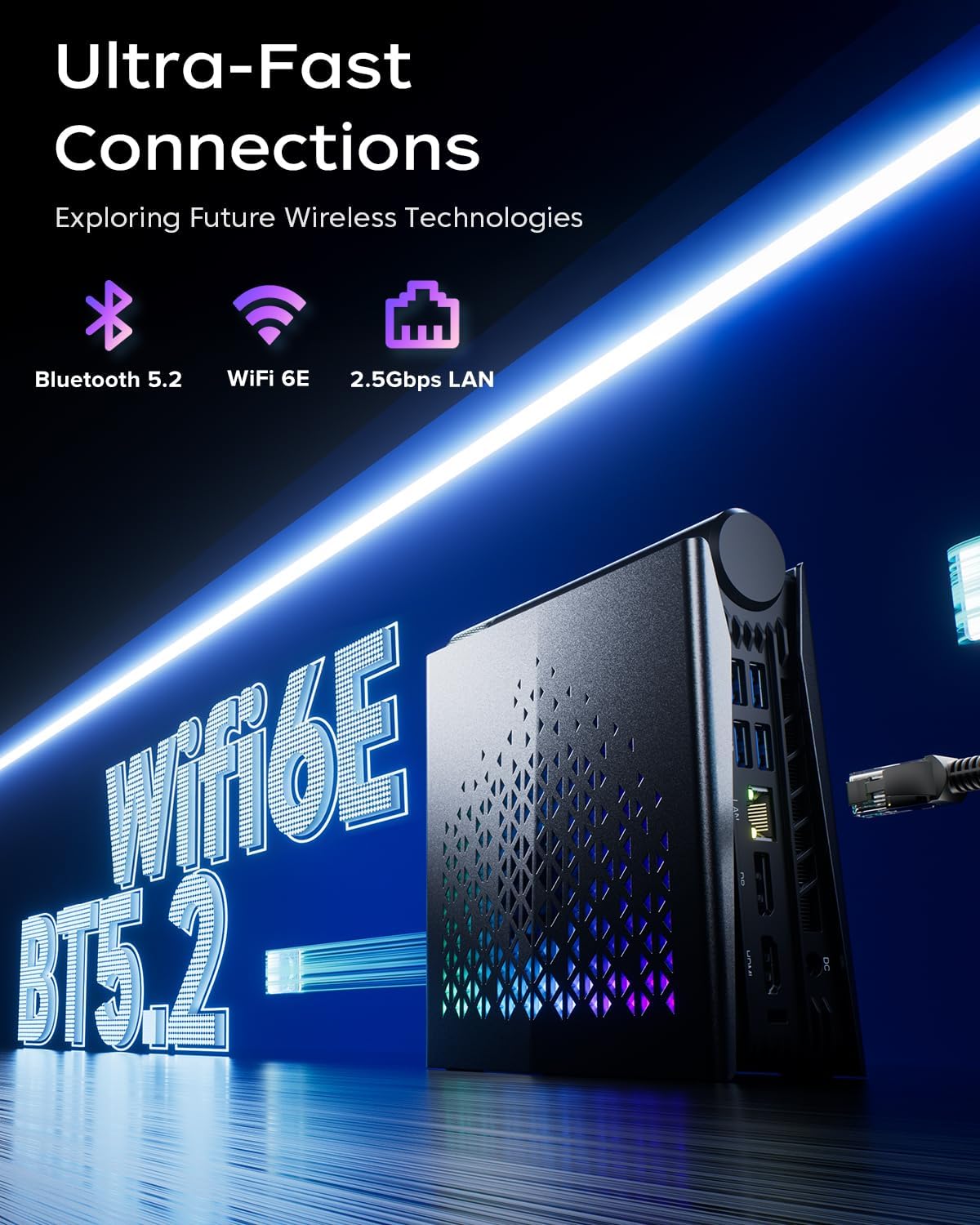 ACEMAGICIAN S3A Mini PC, Ryzen 7 H 255 (Up to 4.9GHz, 8C/16T), Radeon 780M Graphics, 16GB LPDDR5 RAM, 512GB PCIe4.0 SSD, Mini Desktop Computer for Content Creation, Programming, Gaming & Home Office