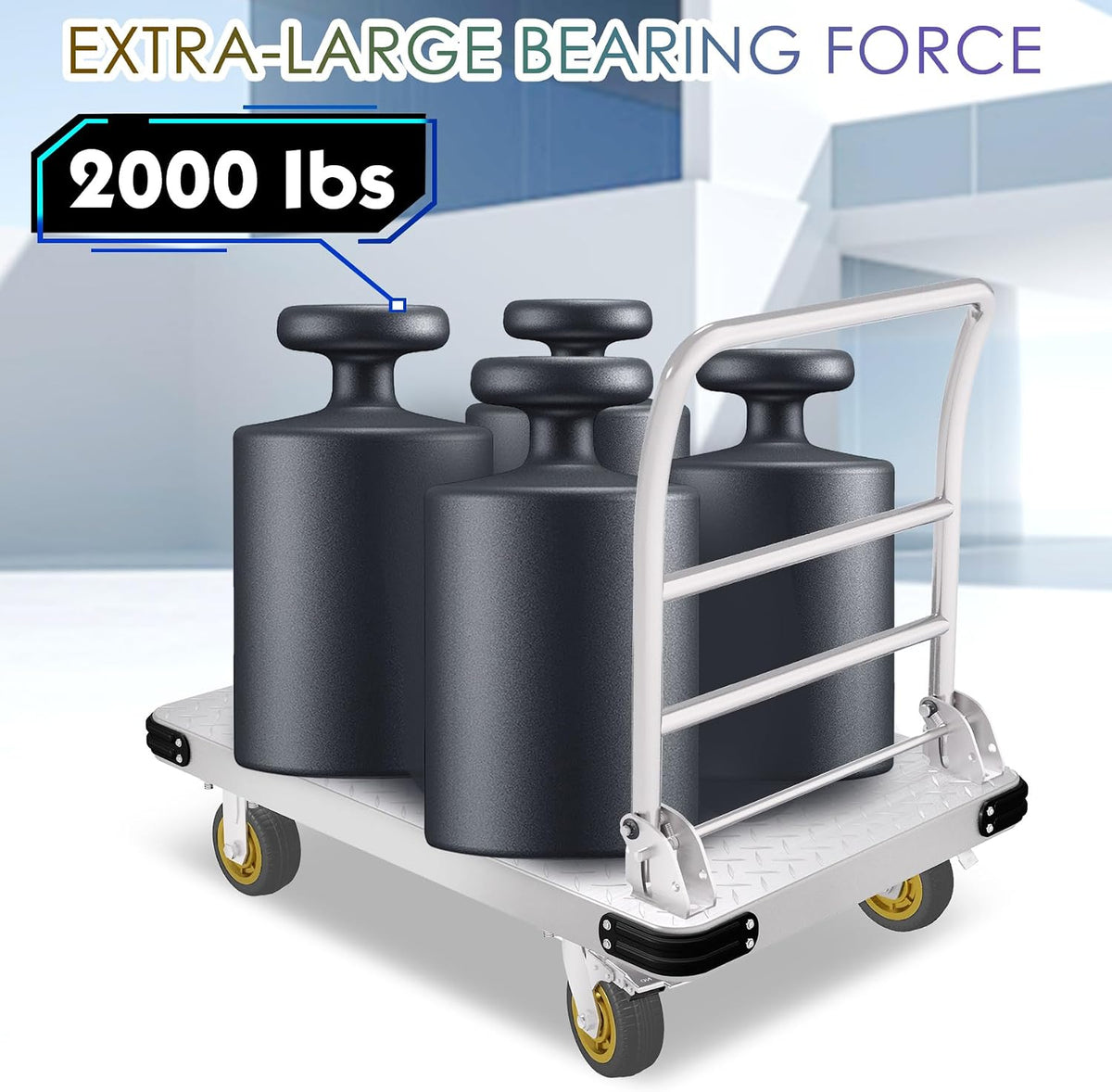 2000 lb Platform Truck, Heavy Duty Platform Cart, Folding Push Cart, Steel Flatbed Cart, Warehouse Cart, Heavy Duty Dolly, Folding Dolly, Equipment Cart, Rubber Wheel Cart, Material Handling Cart