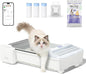 Open-Top Self Cleaning Litter Box, 2026 Upgraded Extra Large Automatic Cat Litter Box for Multiple Cats, Safety Sensors/App Control/Odor Control/Easy Clean - Includes 5 lbs Premium Cat Litter