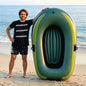 Inflatable Boat for One Person, 198 lb Capacity, PVC Single-Person Raft with Foot Pump & Carry Bag, Inflatable Fishing Boat for Pools, Ponds & Calm Shallow Water, Green & Yellow