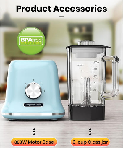 Countertop Blender, Smoothies and Kitchen Use, Smoothie Maker 58Oz Glass Jar With To-Go Cup, Countertop Design, Kitchen Appliance, Ice Crushing, Milkshake, Self-Cleaning, 25000PRM