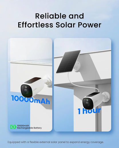youkey S420Pro 4K Solar Security Camera, Outdoor Wireless Camera with 24/7 AOV Recording, AI Person & Vehicle Detection, Color Night Vision, 360° Coverage, IP67