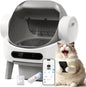 Self Cleaning Litter Box, Automatic Litter Box for Multiple Cats Open-Top Automatic Litter Box with Safety Sensors, 8L Large Waste Drawer, Includes Waste Bag and Odor Eliminator, White
