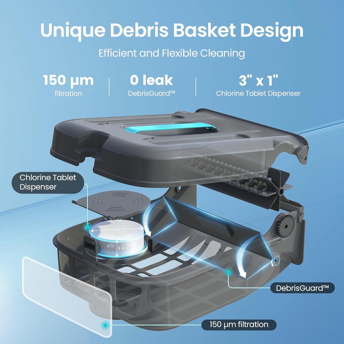 AIPER EcoSurfer S2 Solar Pool Skimmer Robot 24/7 Continuous Cleaning, Gray