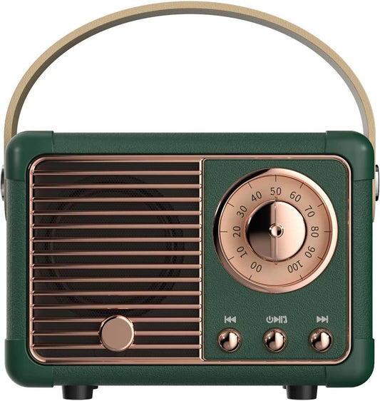 Dosmix Retro Bluetooth Speaker, Vintage Decor, Small Portable Wireless Speaker, Green