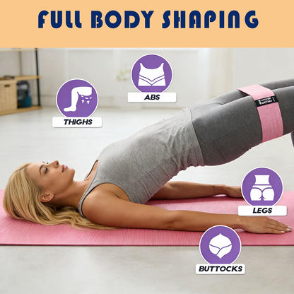 HyperionFlo Essentials Non-Slip Fabric Resistance Bands Set, 3-Level Exercise Bands with 10–45 lb Resistance for Men & Women